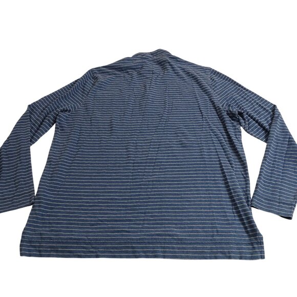 Johnnie-O Hangin Out Blue Striped Long Sleeve Henley Shirt Men Size XL Cotton - Picture 5 of 13